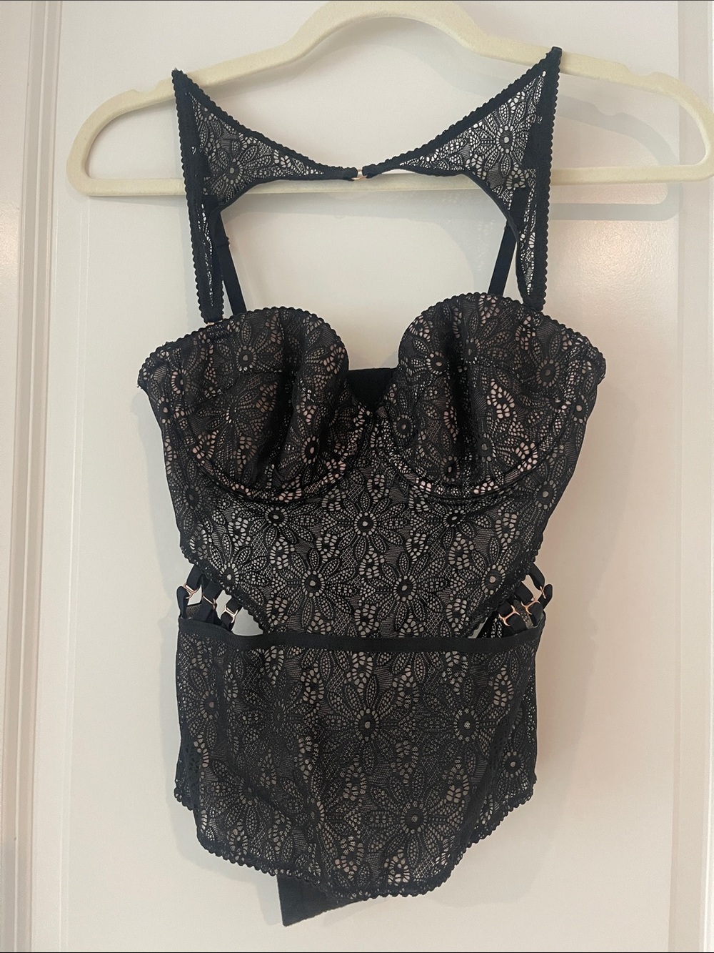 Victoria's Secret Black Lace Underwire Bodysuit